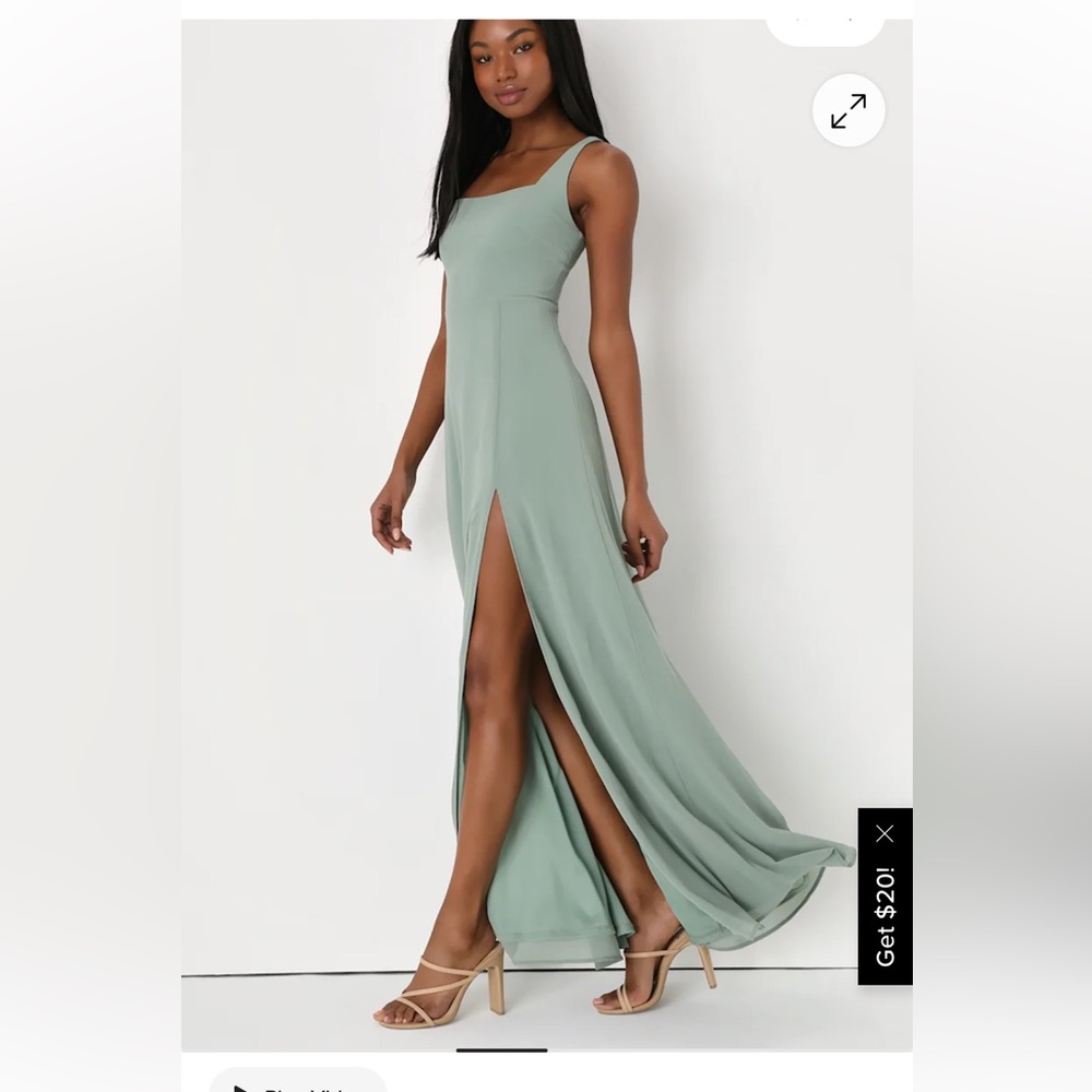 NWT Lulu's Remarkable Arrival Sage Brush Sleeveless Maxi
Dress - Picture 2 of 13